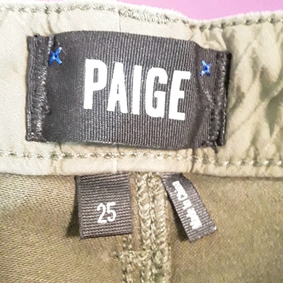 PAIGE Olive Skinny Zip Pocket Pants - Picture 4 of 5
